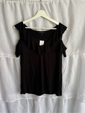 Banana Republic Short Sleeve Cold-Shoulder Ruffle Tank Top